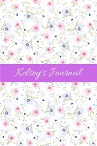 Kelsey's Journal: Cute Personalized Name Notebook for Girls & Women - Blank Lined Gift Journal/Diary for Writing & Note Taking