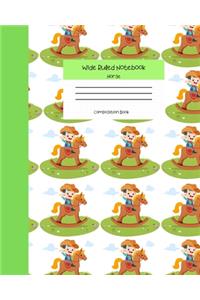 Wide Ruled Horse Notebook Composition Book