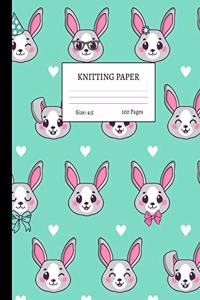 Knitting Paper: Graph Notebook and Journal for Patterns - 4:5 Ratio - 100 pages - Letter Format 8.5"x11" - Cover Design Code 00041