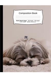 Dog Composition Notebook, Blank Sketch Paper