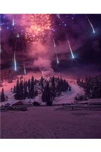 Winter Photo School Composition Book Snow Fireworks 130 Pages