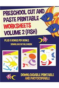 Preschool Cut and Paste Printable Worksheets - Volume 2 (Fish)