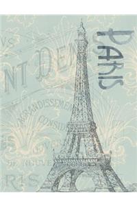 Paris France Eiffel Tower Notebook