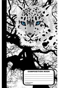 Snow Leopard Unruled Composition Notebook 110 Blank Pages 5