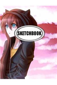 Sketchbook : Girl Anime 13: 120 Pages of 8.5 x 11 Blank Paper for Drawing, Doodling or Sketching (Sketchbooks)