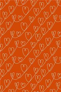 Bullet Journal Notebook White Scribbly Hearts Pattern 7
