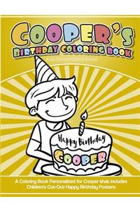 Cooper's Birthday Coloring Book Kids Personalized Books
