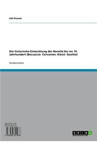 Die Historische Entwicklung Der Novelle Bis Ins 19. Jahrhundert (Boccaccio- Cervantes- Kleist- Goethe)