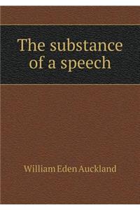 The Substance of a Speech