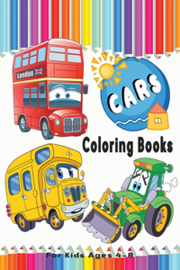 Cars Coloring Books For Kids Ages 4-8