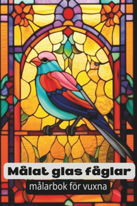 Målarbok för fåglar i målat glas för vuxna.