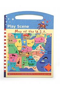 Map of the USA Play Scene [With Sticker(s)]