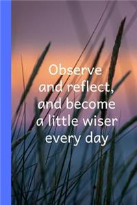 Observe and reflect, and become a little Wiser Every Day