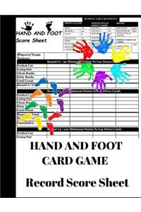 Hand and Foot Card Game Record Score Sheet