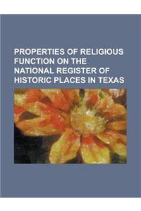Properties of Religious Function on the National Register of Historic Places in Texas