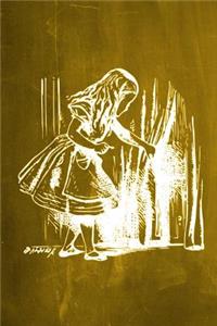 Alice in Wonderland Chalkboard Journal - Alice and The Secret Door (Yellow)