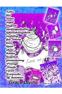 Lilla blå violet regal elegant muslingeskaller lykønskningskort malebog for voksne børn hjem skole kontor hospital pensionering Hænge Sende Gave Keepsake af kunstner Grace Divine