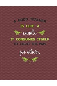 A good teacher is like a candle
