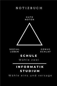 Notizbuch Gute Noten Sozial Leben Genug Schlaf Schule Wähle Zwei Informatik