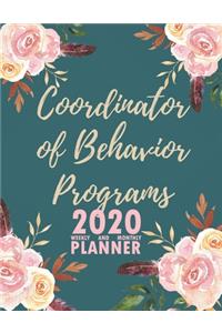 Coordinator of Behavior Programs 2020 Weekly and Monthly Planner