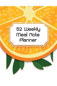 52 Weekly Meal Note Planner