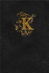 Old English Monogram Journal - Letter K