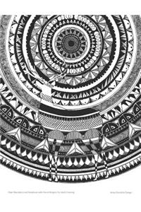 Deer Mandala Lined Notebook with Floral Margins for Adult Coloring