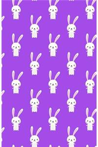 Journal Notebook For Animal Lovers - Cute Rabbit Pattern - Mauve