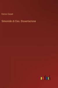 Simonide di Ceo. Dissertazione