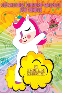 Glückliches Einhorn-Malbuch für Kinder