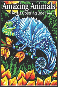 Amazing Animals Adult Coloring Book