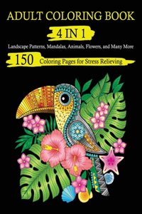 Adult Coloring Book 4 in 1