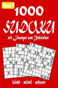 1000 Sudoku mit Lösungen zum Umknicken leicht - mittel - schwer