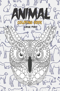 Coloring Book Animal - Large Print