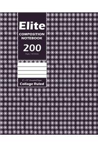 Elite Composition Notebook, Collage Ruled 8 x 10 Inch, Large 100 Sheet, Purple Cover