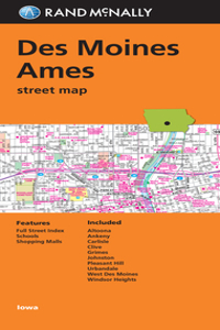 Des Moines Ames Iowa Street Fold Map