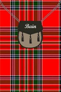 Bain Clan Tartan Journal/Notebook