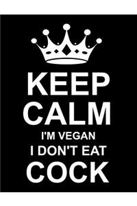 Keep Calm I'm Vegan I Don't Eat Cock