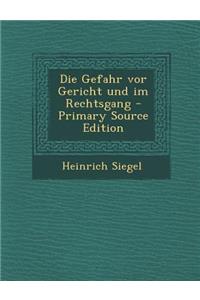 Die Gefahr VOR Gericht Und Im Rechtsgang - Primary Source Edition