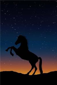 Rearing Horse in Silhouette Against a Twilight Sky Illustration Art Journal