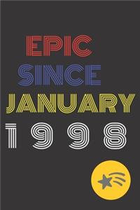Gift Idea Epic Since 1998 Notebook Vintage Birthday Gift Idea