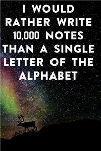 I would rather write 10,000 no single letter of the alphabet