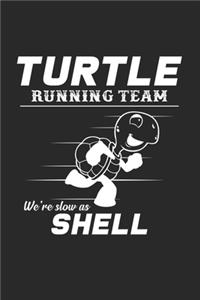 Turtle running team show as shell