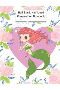 Half Blank Half Lined Composition Notebook
