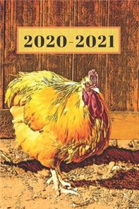 Rustic Chic Country Yellow Chicken Dated Calendar Planner 2 years To-Do Lists, Tasks, Notes Appointments