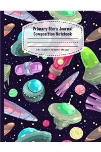 Cartoon UFO Primary Story Journal Composition Notebook