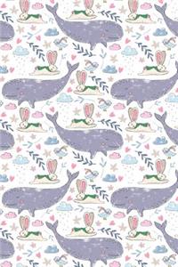 Journal Notebook For Animal Lovers Whales and Rabbits Pattern 1