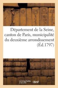 Département de la Seine, Canton de Paris, Municipalité Du Deuxième Arrondissement.