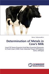 Determination of Metals in Cow's Milk