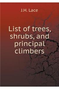 List of trees, shrubs, and principal climbers